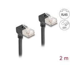 DELOCK 80300 S/FTP Cat6a RJ45 90° Patch kábel 2m - Fekete (80300) kábel és adapter