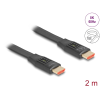 DELOCK 81002 DisplayPort - DisplayPort 1.4 8K 60Hz Lapos kábel 2m - Fekete (81002)