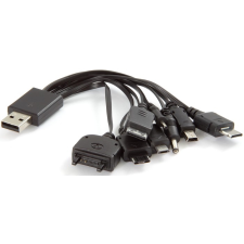 DELOCK 82442 8 in 1 USB-s 2.0 Töltő kábel - Fekete (0,1m) (82442) kábel és adapter