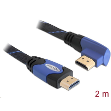 DELOCK 82956 High Speed derékszögű HDMI kábel 4K fekete-kék 2m (82956) kábel és adapter