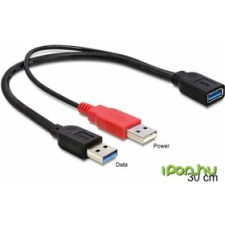 DELOCK 83176 USB 3.0 - USB 3.0 + USB 2.0 kábel, 0.3m kábel és adapter