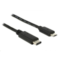 DELOCK 83333 USB Type-C 2.0 &gt; USB 2.0 Micro-B kábel, 0,5 m fekete kábel és adapter
