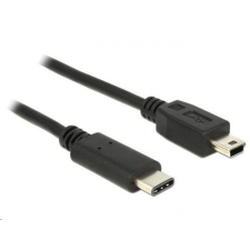 DELOCK 83335 USB Type-C 2.0 &gt; USB 2.0 Mini-B kábel, 0,5 m fekete kábel és adapter