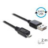 DELOCK 83367 EASY-USB 2.0 -A apa > USB 2.0 micro-B apa 2 m kábel