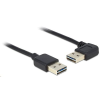 DELOCK 83464 EASY-USB 2.0-A apa > apa kábel 90°-ban ívelt bal / jobb 1 m, fekete (83464)
