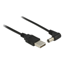DELOCK 83578 USB táp - DC 5.5 x 2.1 mm 90° (apa - apa) Tápkábel 1.5 m - Fekete kábel és adapter