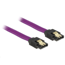 DELOCK 83691 SATA kábel 6 Gb/s egyenes/egyenes lila 50cm kábel és adapter
