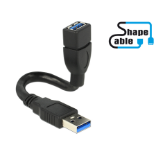 DELOCK 83713 ShapeCable USB 3.0 A apa - USB 3.0 A anya kábel 0.15 m kábel és adapter