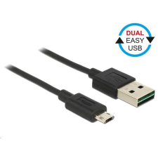 DELOCK 83844 EASY USB 2.0 Type-A (male) - Micro Type-B (male) kábel 1m fekete kábel és adapter