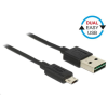 DELOCK 83850 EASY USB 2.0 Type-A (male) - Micro Type-B (male) kábel 2m fekete (83850)