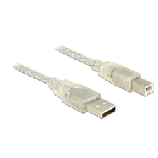 DELOCK 83892 USB 2.0 Type-A male &gt; USB 2.0 Type-B male 1m áttetsző kábel és adapter