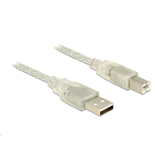 DELOCK 83894 USB 2.0 Type-A male > USB 2.0 Type-B male 2m áttetsző (83894) kábel és adapter