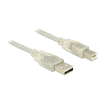 DELOCK 83895 USB 2.0 Type-A male > USB 2.0 Type-B male 3m áttetsző (83895)