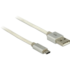 DELOCK 83917 USB M - microUSB M Adatkábel 2m Fehér kábel és adapter