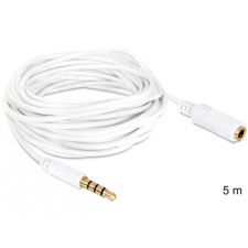 DELOCK 84484 3,5mm apa / anya IPhone 4 pin sztereo jack kábel - 5m kábel és adapter