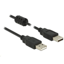 DELOCK 84893 USB 2.0 A &gt; USB 2.0 A összekötő kábel, 5 m, fekete kábel és adapter