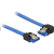 DELOCK 84983 SATA-kábel 6 Gb/s egyenes -> balra néző, fém rögzítő, kék, 20cm (84983)