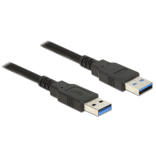 DELOCK 85064 USB 3.0 Type-A - USB 3.0 Type-A (apa - apa) kábel 5m - Fekete kábel és adapter