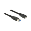 DELOCK 85074 USB 3.0 Type-A > USB 3.0 Type Micro-B kábel, 2m, fekete (85074)