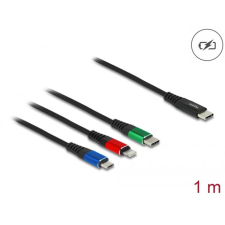 DELOCK 86596 3az1-ben USB Type-C - Lightning/MicroUSB/USB Type-C töltőkábel 1m feke (delock86596) mobiltelefon kellék