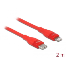 DELOCK 86635 USB-C - Lightning adat- és töltőkábel 2m piros (D86635) mobiltelefon kellék