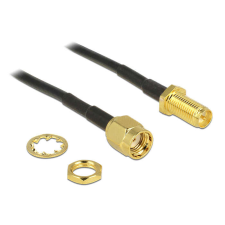DELOCK 88876 koax kábel 0,2 M RP-SMA Fekete kábel és adapter