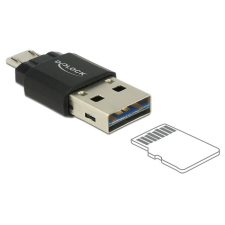 DELOCK 91735 Micro USB OTG-kártyaolvasó + USB 2.0 A-csatlakozódugó (dl-91735) - Memóriakártya olvasó kártyaolvasó