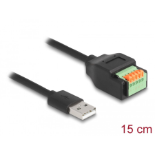  Delock A-típusú USB 2.0 kábel apa - terminal block adapter lenyomó gombbal 15 cm kábel és adapter