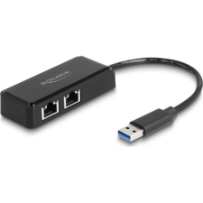 DELOCK A-típusú USB adapter 2 x Gigabit LAN (64194) (64194) kábel és adapter