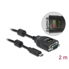 DELOCK A-típusú USB - soros DB9 adapter 9 LED RS-232 teszterrel kábel és adapter