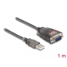  Delock Adapter A-típusú USB 2.0 - 1 x soros RS-232 D-Sub 9 tus apa LED-del 1m kábel és adapter
