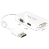 DELOCK - Adapter Displayport 1.1 male > VGA / HDMI / DVI female Passive white - 62655