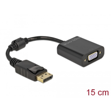 DELOCK Adapter DisplayPort 1.2-dugós csatlakozó-VGA-csatlakozóhüvely passzív fekete kábel és adapter