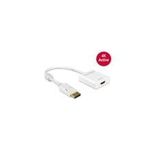 DELOCK adapter DisplayPort 1.2 (M) - HDMI (F) (4K, aktív, fehér) audió/videó kellék, kábel és adapter