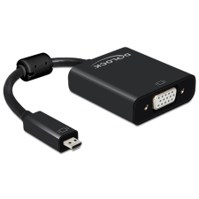DELOCK Adapter HDMI Micro-D dugó > VGA hüvely audióval fekete kábel és adapter