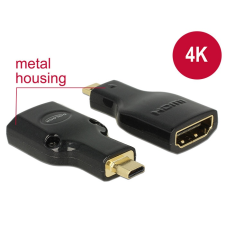 DELOCK Adapter High Speed HDMI with Ethernet ? HDMI Micro-D male &gt; HDMI-A female 4K Black kábel és adapter