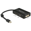 DELOCK Adapter mini Displayport 1.1-dugós csatlakozó > Displayport / HDMI / DVI passzív fekete