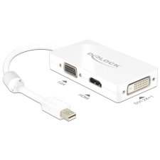 DELOCK Adapter mini Displayport 1.1-dugós csatlakozó &gt; VGA / HDMI / DVI passzív fehér kábel és adapter