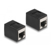 DELOCK Adapter RJ45 anya - RJ45 anya Cat.6A, fekete