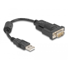  Delock Adapter USB 2.0 A-típusú - 1 x soros RS-232 D-Sub 9 tűs apa ferrit maggal 0,25 m kábel és adapter