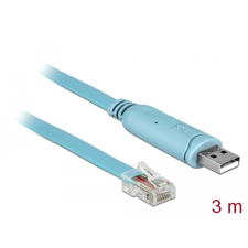 DELOCK Adapter USB 2.0 A-típusú apa &gt; 1 x soros RS-232 RJ45 apa 3,0 m kék kábel és adapter