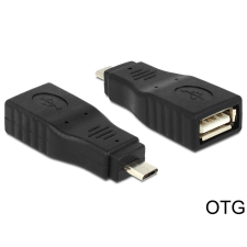DELOCK adapter USB Micro B apa &gt; USB 2.0 anya, OTG, teljesen fedett kábel és adapter
