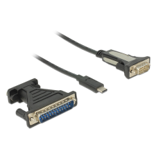 DELOCK Adapter, USB Type-C &gt; 1 db soros DB9 RS-232 + DB25 adapter kábel és adapter