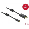 DELOCK Aktív USB Type-C  - HDMI kábel (DP Alt Mode) 4K 60 Hz 1 méter hosszú (DL85969)