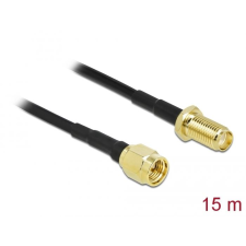 DELOCK antenna kábel RP-SMA-dugó - RP-SMA-hüvely LMR/CFD100 15m (90444) (DE90444) kábel és adapter