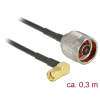 DELOCK Antennakábel N Plug > RP-SMA Plug 90 RG-174 0.3 m