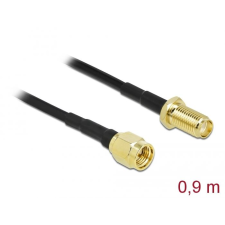 DELOCK antennakábel SMA-dugó - SMA-hüvely LMR/CFD100, 0,9m (90447) (DE90447) kábel és adapter