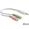 DELOCK Audió kábel 3,5 mm Jack apa - 2x3,5 mm Jack anya (, 4 pin)