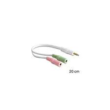 DELOCK Audió kábel 3,5 mm Jack apa - 2x3,5 mm Jack anya (, 4 pin) audió/videó kellék, kábel és adapter