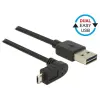 DELOCK Cable EASY-USB 2.0 Type-A male > EASY-USB 2.0 Type Micro-B male angled up / down 0,5m Black 83849